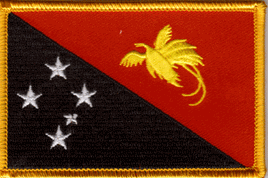 Papua New Guinea Flag Patch - Rectangle
