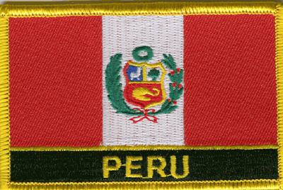 Peru Flag Patch - Rectangle With Name