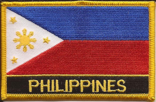 Philippines Flag Patch - Rectangle With Name
