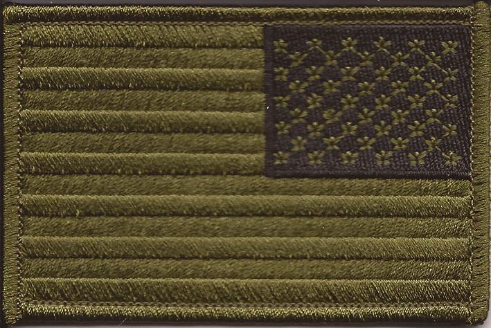 US Flag Patch<br>Subdued Olive Drab - Right Hand