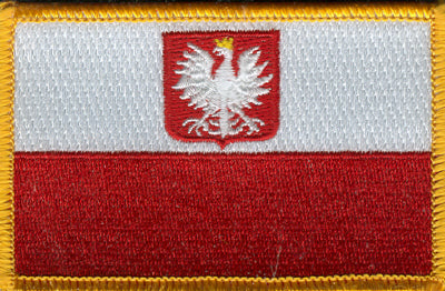 Poland With Eagle Flag Patch - Rectangle