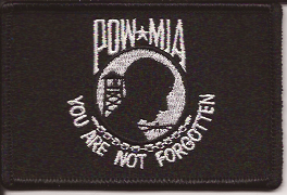 POW - MIA Flag Patch - black border