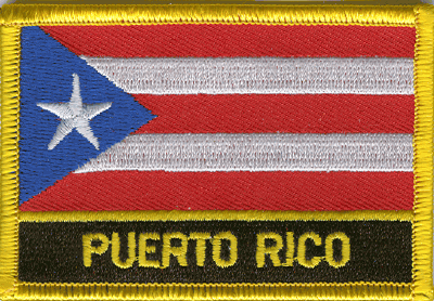 Puerto Rico Flag Patch - Rectangle With Name