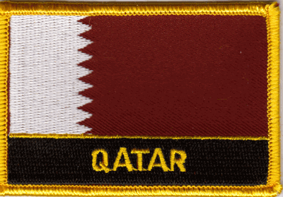 Qatar Flag Patch - Rectangle With Name