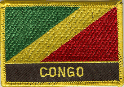 Republic of Congo Flag Patch - Rectangle With Name
