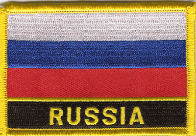 Russia Flag Patch - Rectangle With Name