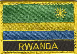 Rwanda Flag Patch - Rectangle With Name