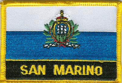 San Marino Flag Patch - Rectangle With Name