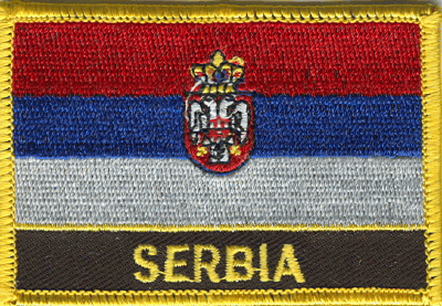 Serbia Flag Patch - Rectangle With Name