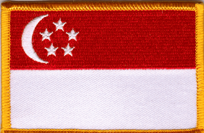 Singapore Flag Patch - Rectangle