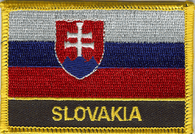 Slovakia Flag Patch - Rectangle With Name