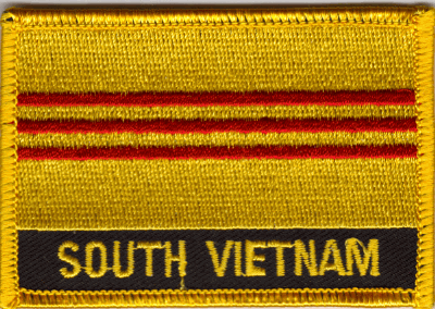 South Vietnam Flag Patch - Rectangle With Name