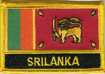 Sri Lanka Flag Patch - Rectangle With Name