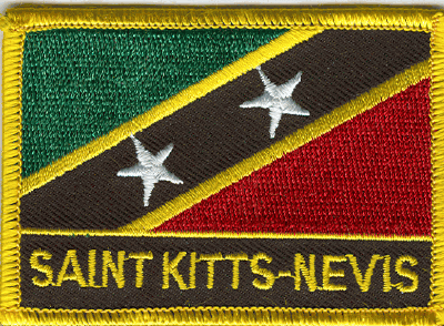 St. Kitts & Nevis Flag Patch - Rectangle With Name 
