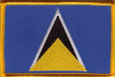 St. Lucia Flag Patch - Rectangle