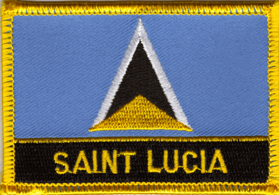 St. Lucia Flag Patch - Rectangle With Name
