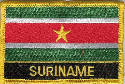 Suriname Flag Patch - Rectangle With Name