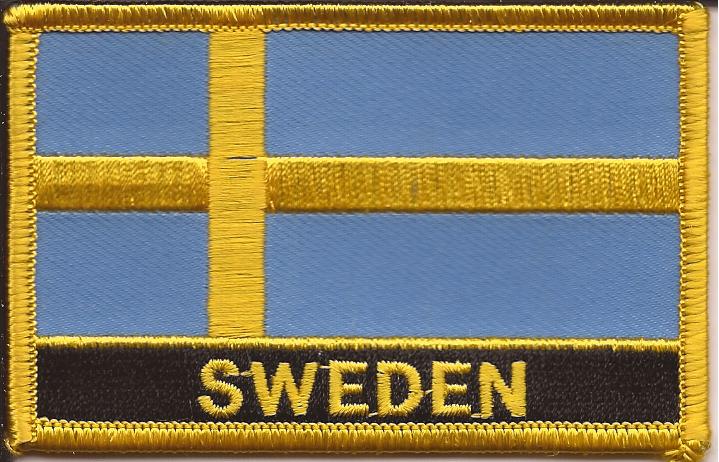 Sweden Flag Patch - Rectangle With Name