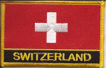 Switzerland Flag Patch - Rectangle With Name