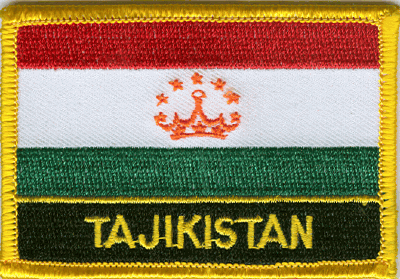 Tajikistan Flag Patch - Rectangle With Name